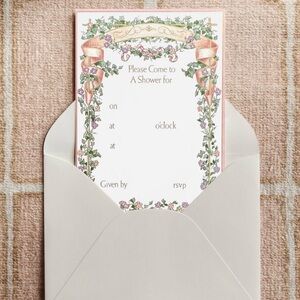 4ct Caspari Fill-In Shower Floral Invitations